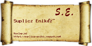 Suplicz Enikő névjegykártya